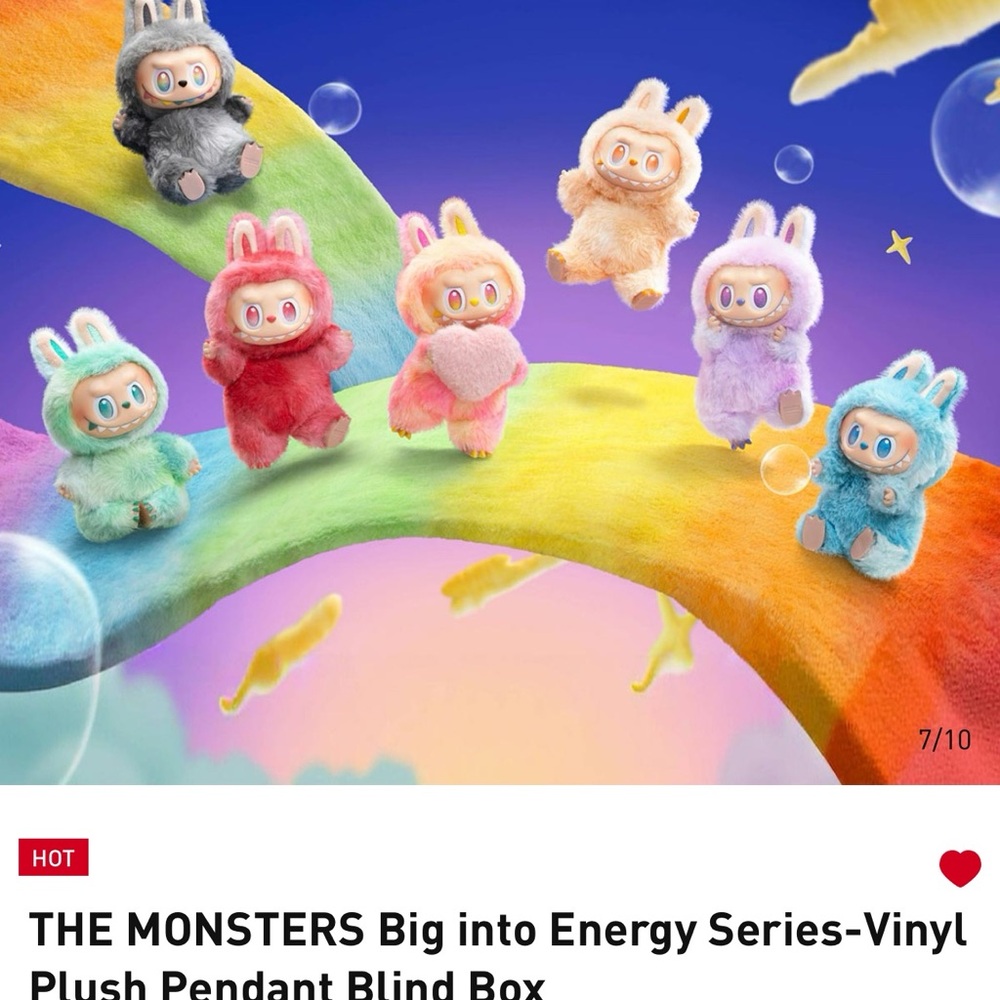 LABUBU - THE MONSTERS Energy Series Plush Pendant Blind Box - Multicolor